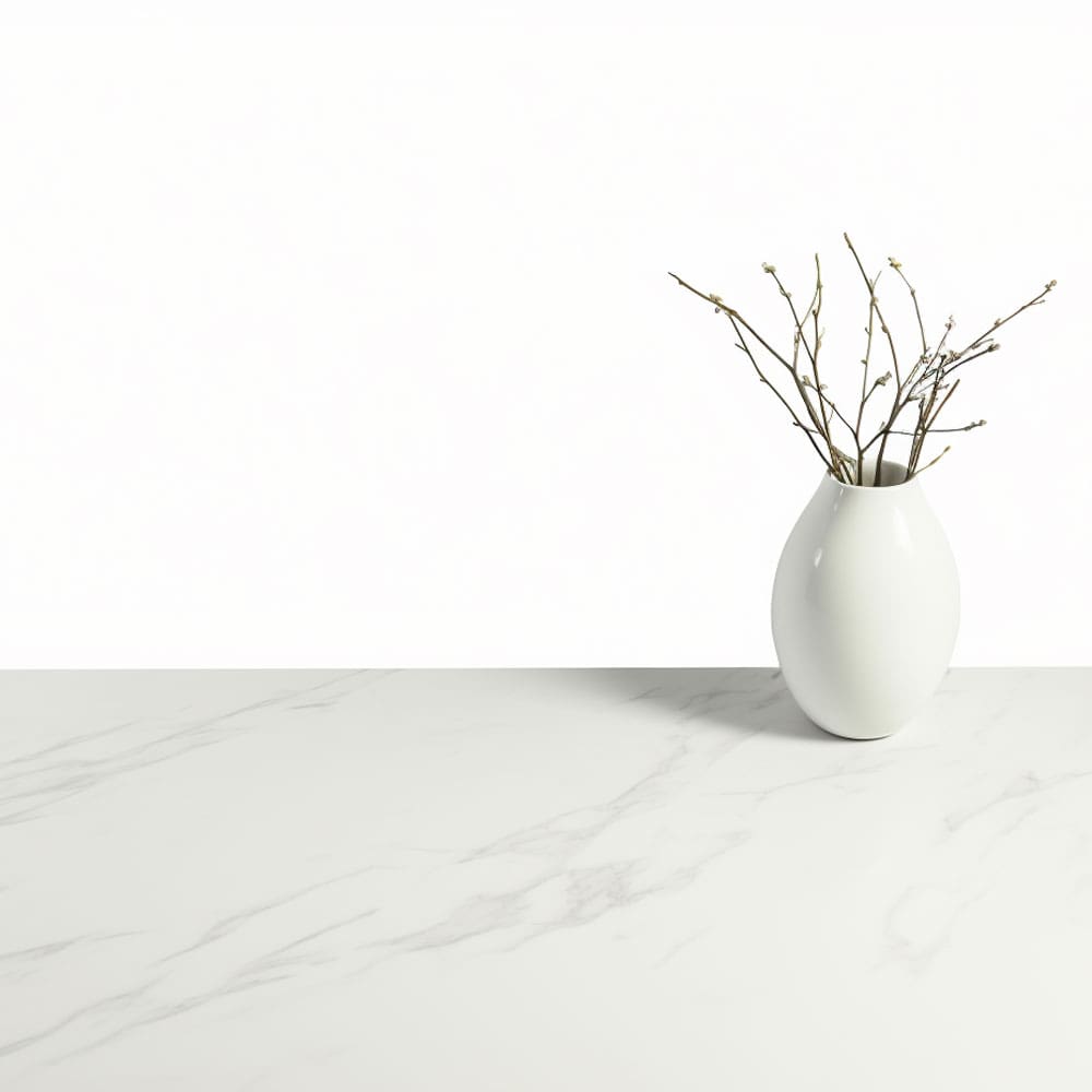 White Marble Compact Laminate Bathroom Worktop